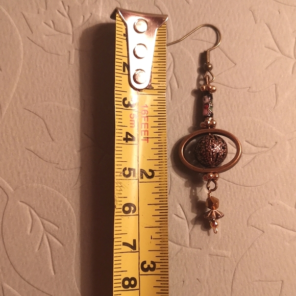 Handmade Bronze tone drop earrings - Picture 5 of 5